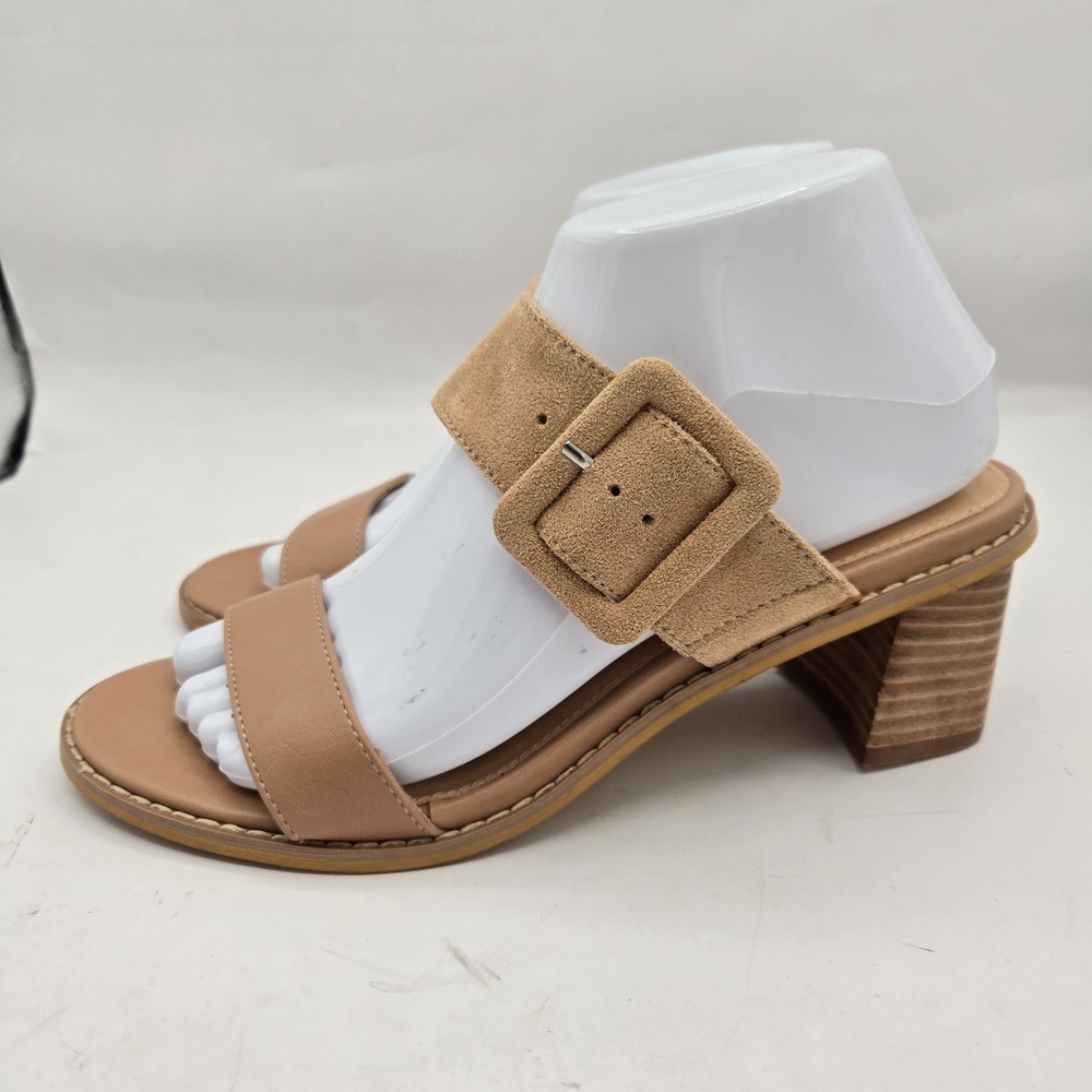 Oasis Society California Double Strap‎ Buckle Heels Size 7.5 Beige